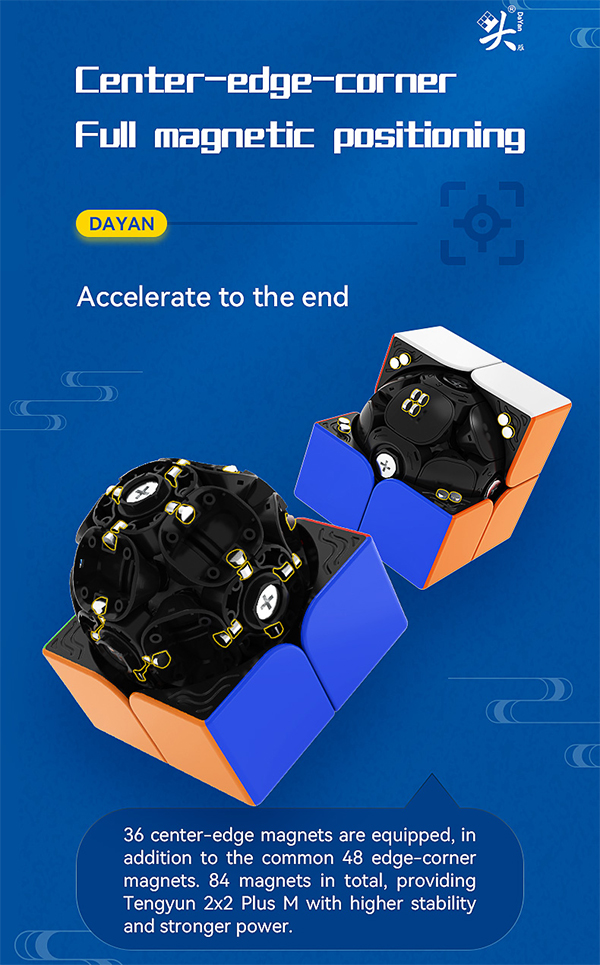 DaYan TengYun 2x2 Plus M Speed Cube Stickerless